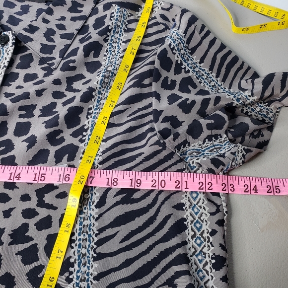 Vintage Silk L Cuban Style Shirt Animal Chetah Zebra Havana Bowling Tunic Retro - Picture 8 of 15